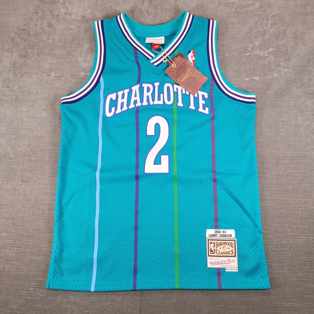 Mitchell & Ness‎ Larry Johnson Charlotte Hornets 92-93 HWC Swingman Jersey L New